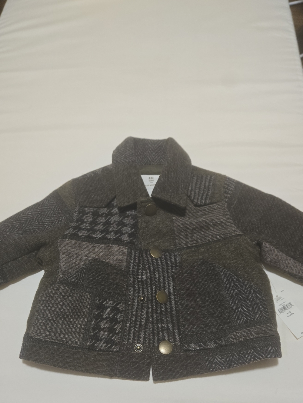 Banana Republic Kids Patchwork Pea Coat - Charcoal Gray